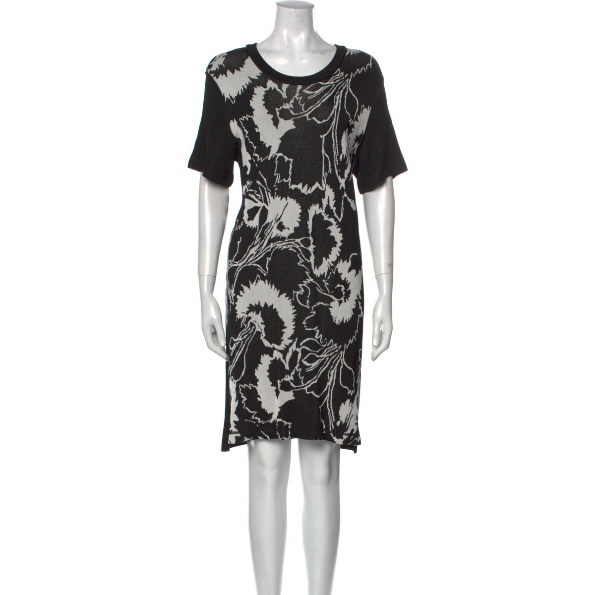 Rag & Bone Printed Black And White Floral Dress Size M