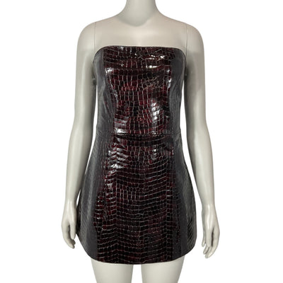 Retrofête Croc Embossed Port Merida Mini Dress Size S NWT