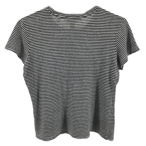 Frame Striped Black Multi Baby Tee Top Size S