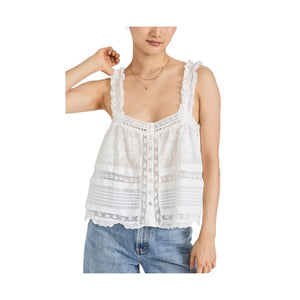 Loveshackfancy 'Sully' White Cotton Top Size S