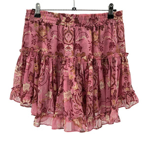 Misa Los Angeles Floral Pink Marion Skirt Size M