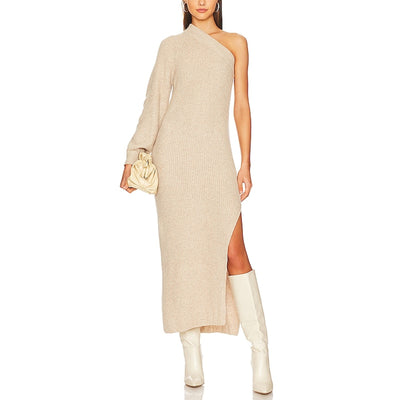L'Academie Chic Oatmeal Feride Sweater Dress Size XL