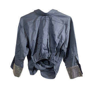 Alix Nyc Embellished Slate Loretta Button Down Size S Shirt