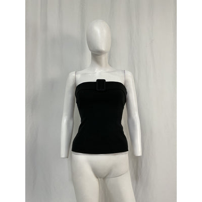 Reformation 'Aradia' Black Acetate Top Size 6
