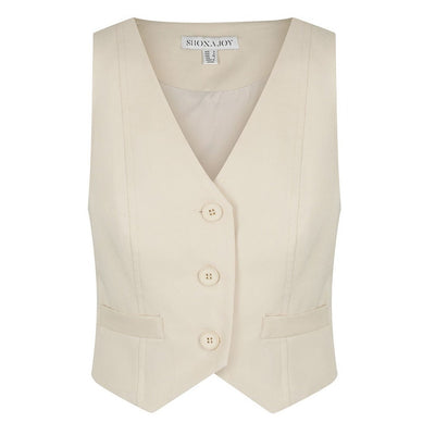 Shona Joy Tailored Beige Sara Vest Size 8