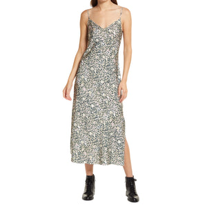 Allsaints Satin Soft Pink Tiana Halftone Dress Size Small