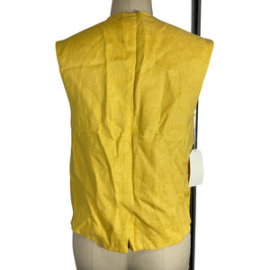Donni Lightweight Yellow Button Front Vest Size S NWT