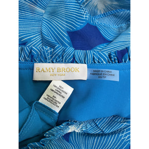 Ramy Brook Printed Blue Danica Ruffle Mini Size XS Dress