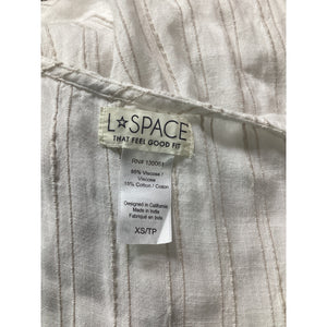 L*Space 'Down The Line'  White Deep V Neck Cover Up Size XS