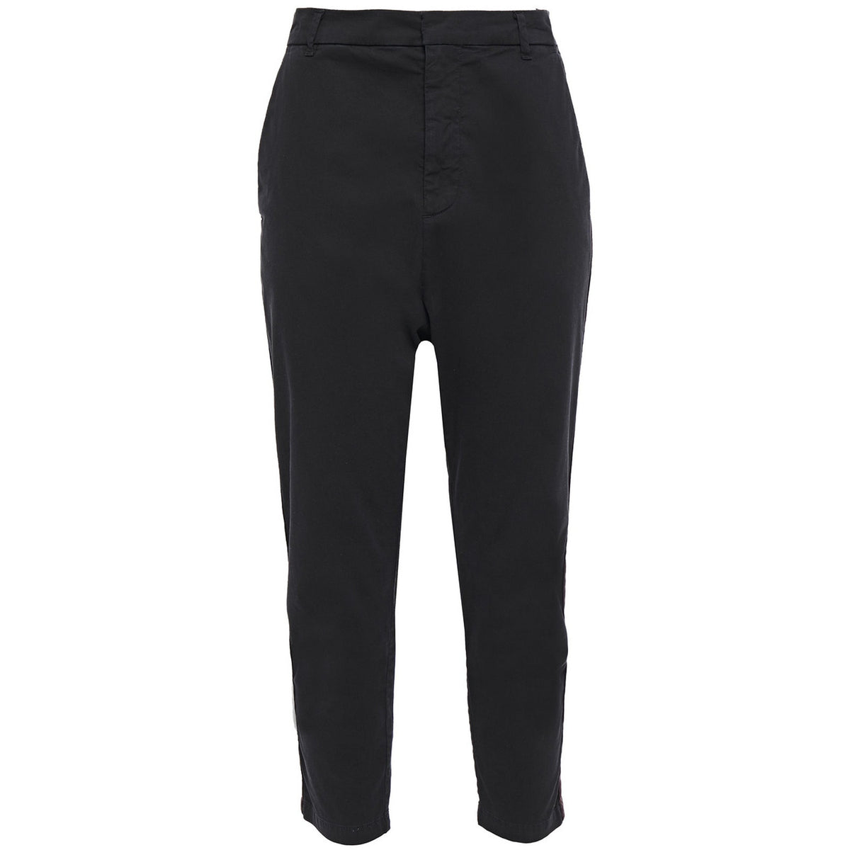 Nili Lotan Cropped Tapered Black Twill Size L Pants