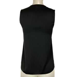 L'agence Embellished Black Sheer Panel Top Size XS