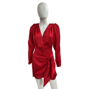 L'Academie 'The Dore' Red Poly Mini Dress Size M
