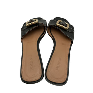 Flattered Sleek Black Mimi Slide Sandals Size 38 EU / US 8