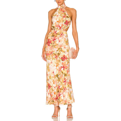 Significant Other Elegant Watercolor Floral Lapis Maxi Dress Size Aus 14 / US 10