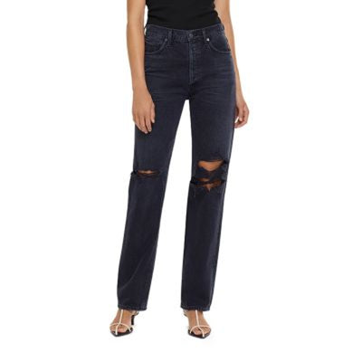 Agolde Distressed Black Lana Denim Jeans Size 27