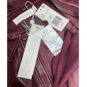 Simkhai Vegan Leather Merlot Elias Mini Dress Size 2 NWT