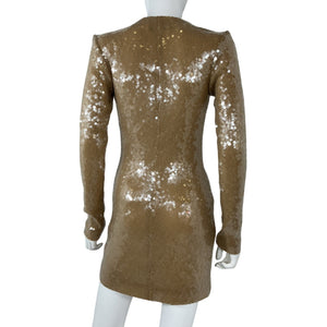 16Arlington Sequined Champagne Seeran Mini Dress Size UK 6 / US 2