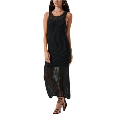 Astr The Label Crochet Blue Palmer Midi Dress Size S