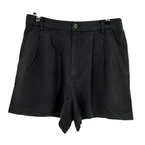 Reformation Pleated Black Mason Shorts Size 8