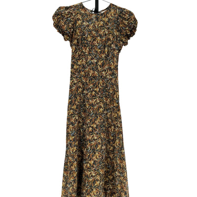 Dôen 'Rhodia' Blue Cotton Floral Cotton Midi-Dress Size XS