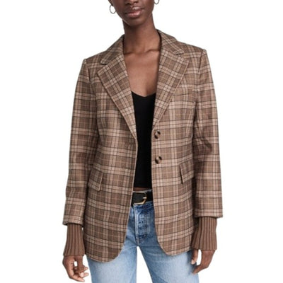 Favorite Daughter Plaid Camel City Blazer Size M NWT