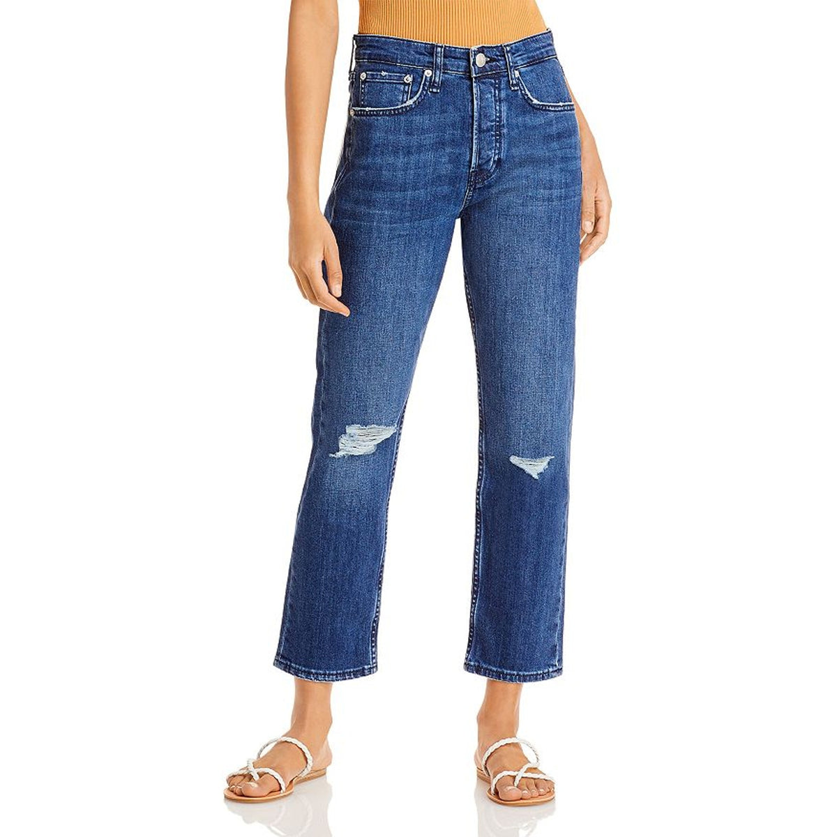Rag And Bone Distressed Emory Maya High Rise Ankle Denim Jeans Size 26