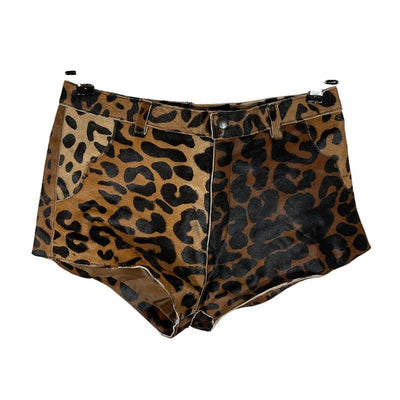 Understated Leather Statement Leopard Wester Shorts Size S