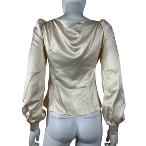 Majorelle Satin Beige Waldorf Size XS Blouse