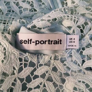 Self-Portrait Elegant Green Rose Lace Midi Dress Size 0