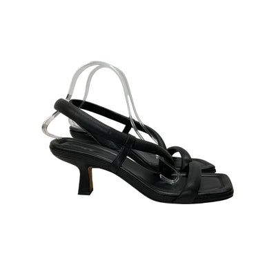 Vince Minimalist Black Leather Coline Sandals Size 9.5