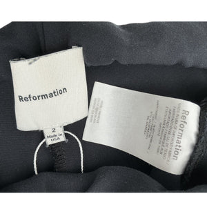 Reformation Sleek Black Spruce Pants Size 2