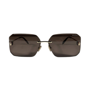 Bvlgari Rectangular Gold Brown Serpenti Sunglasses Size 62mm