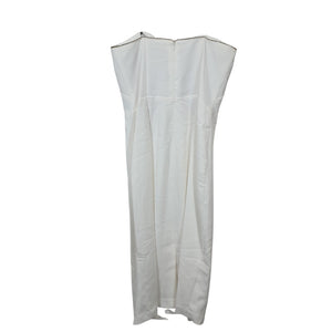 Ml Monique Lhuillier Embellished Ivory Strapless Crepe Midi Size 8 Dress NWT