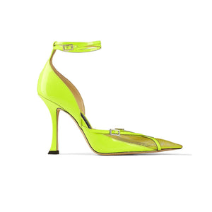 Jimmy Choo Neon Yellow Strap Heels Size IT 40 / US 10