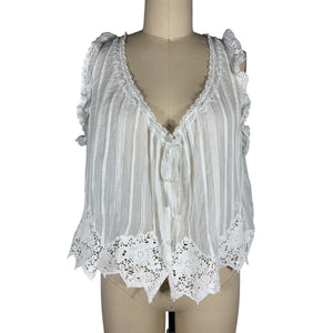 Dôen 'Amal' White Ramie Top Size M