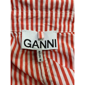 Ganni Striped Red And White Detachable Belt Blouse Size FR 38 / US 6