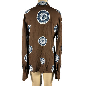 Alexis Printed Sapphire Brown Merlin Blouse Size XS