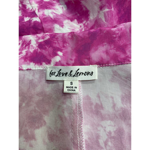 For Love & Lemons 'Devon' Pink Viscose Crop Top Size S