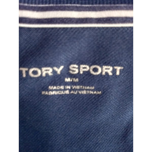 Tory Burch 'Tech Pique' Polo Blue Top Size M