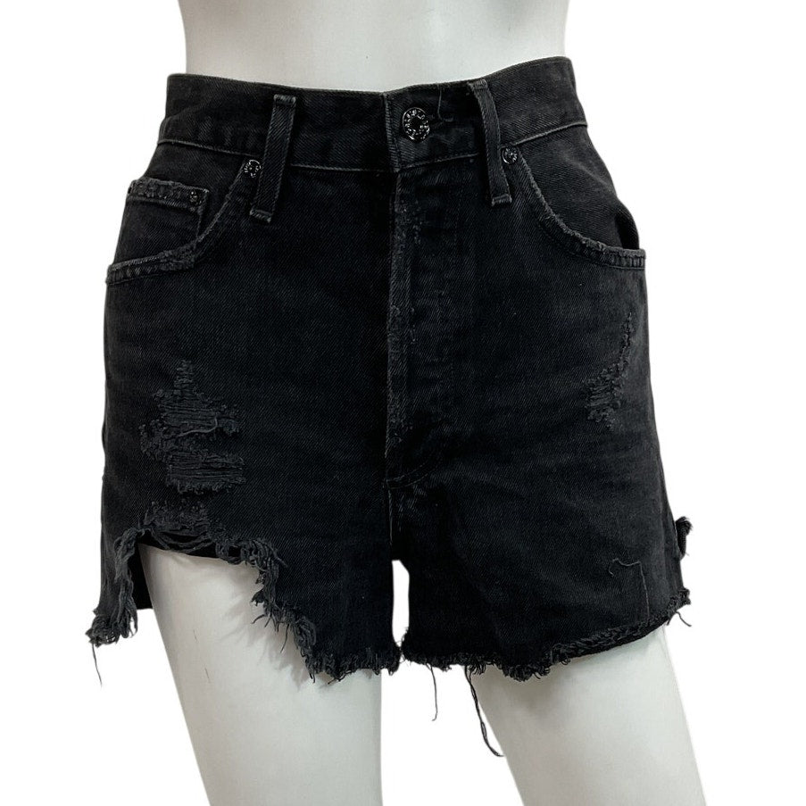Agolde Distressed Black Dee Shorts Size 24