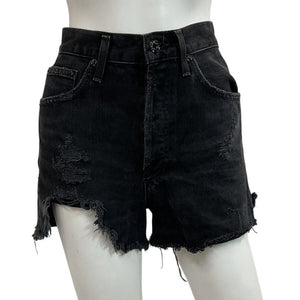 Agolde Distressed Black Dee Shorts Size 24
