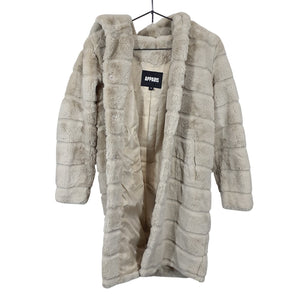 Apparis Plush Beige Hooded Faux Fur Size XS Coat