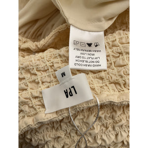 Lpa Smocked Beige Stacci Dress Size M