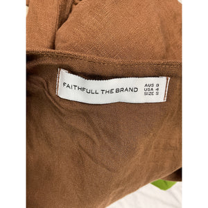 Faithfull The Brand 'Desitha' Brown Linen Top Size S