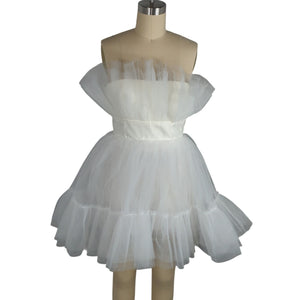 Katie May Ruffled Ivory Ellee Mini Dress Size M