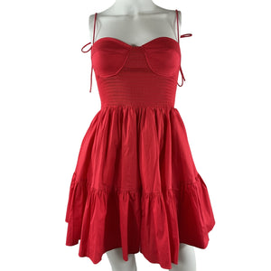 Staud Smocked Hibiscus Landry Mini Dress Size S