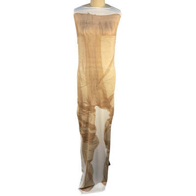Acne Studios Sleek Tan Sleeveless Maxi Dress Size M NWT