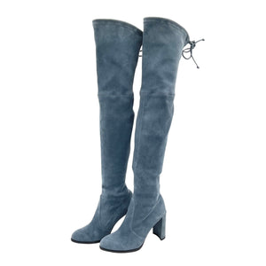 Stuart Weitzman Suede Denim Blue Hiline Over The Knee Boots Size 6
