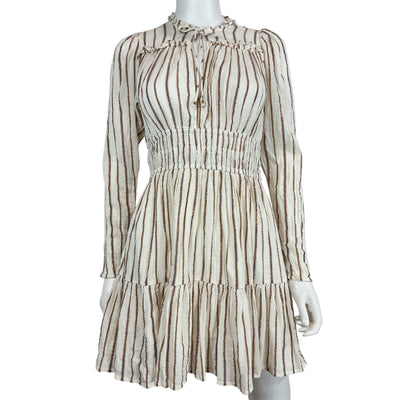 Ulla Johnson Metallic Striped Multicolor Rosalind Mini Dress Size 4