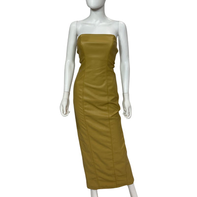 Camila Coelho Faux Leather Citrine Bruna Dress Size XS NWT